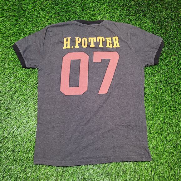 Official Harry Potter Quidditch Jersey Style Ringer Tee Mens Small (S) - Picture 2 of 3